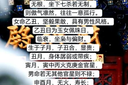 揭秘乙未日柱女命的基础与命运走向