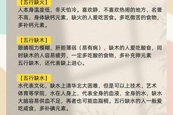 深入解析:如何识别你命里的五行缺失与补救方法 深入解析:如何识别你命里的五行缺失与补救方法