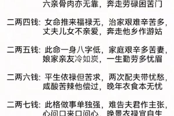 女性命格分析：2两8钱的命理特征及人生启示